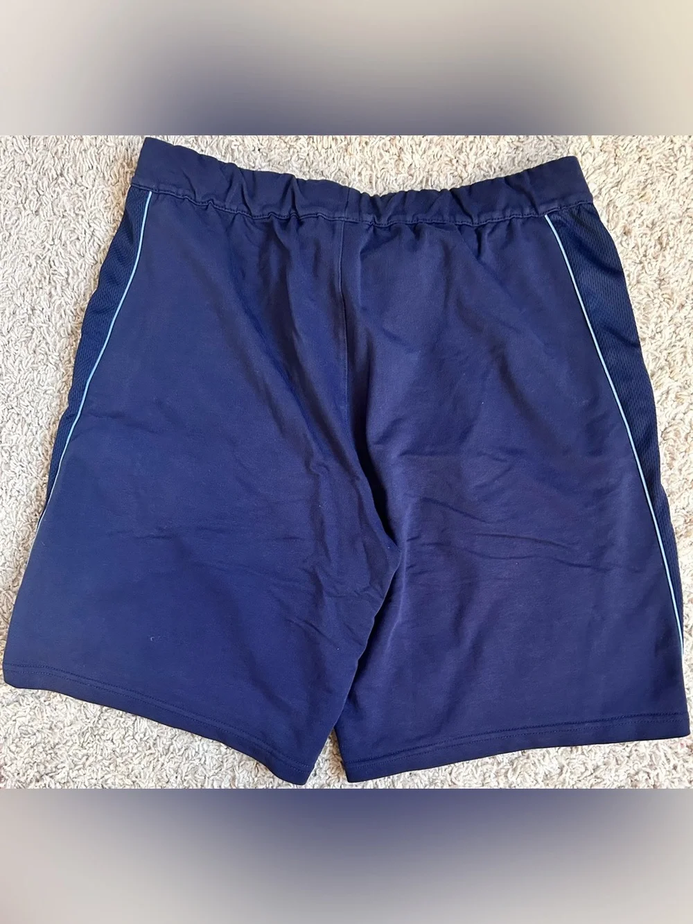 Puma Men’s Navy Athletic Shorts with Light Blue Trim